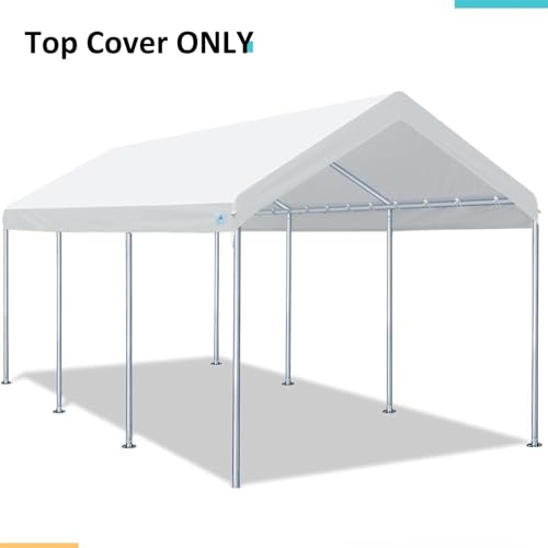 Carport Replacement Canopy Cover for Car Tent Top Garage Shelter Cover Tarp with Ball Bungees