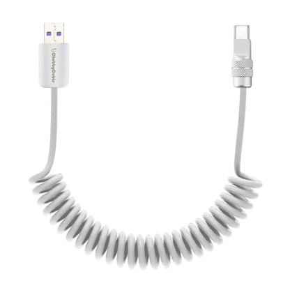 USB A to C 120W Braided Coiled Charging Cable