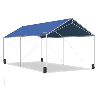 10x20 ft Heavy Duty Car Canopy Galvanized Frame Carport Outdoor Party Tent Boat Shelter with 3 Reinforced Steel Cables