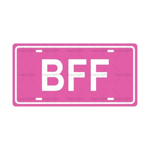 BFF BEST FRIEND FOREVER SPACE Metal Tin Sign License Plate Bar Cafe Garage Cave Home Room Wall Bathroom Farmhouse Garden Porch Patio Decor