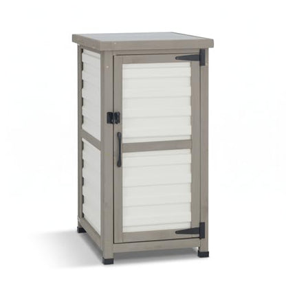Small Outdoor Storage Cabinet with Waterproof Metal Top
