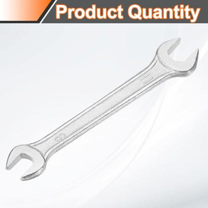 Double Open End Wrench 9mm x 11mm Metric 15 Degree Offset Angle Small Flat Head Wrench Galvanizing Open Ended Spanner for Automotive Repair Furniture Assembly