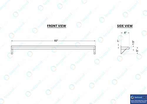 6 in. x 60 in. Stainless Steel Wall Mount Shelf