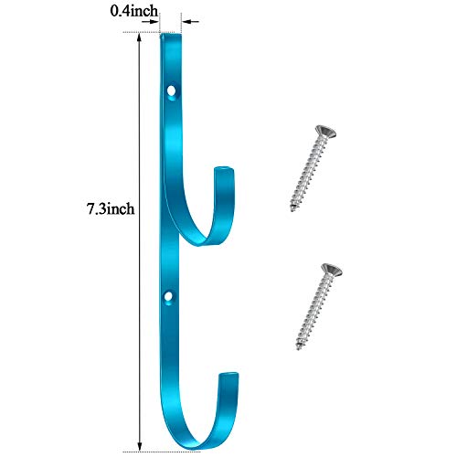 6 Pieces Pool Pole Hook Hanger Swimming Metal Brackets Pool Hook with 12 Pieces Screws for Telescopic Poles (6 Count)