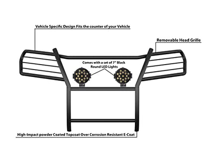 Black Horse Atlas Roll Bar Black Compatible with 2005