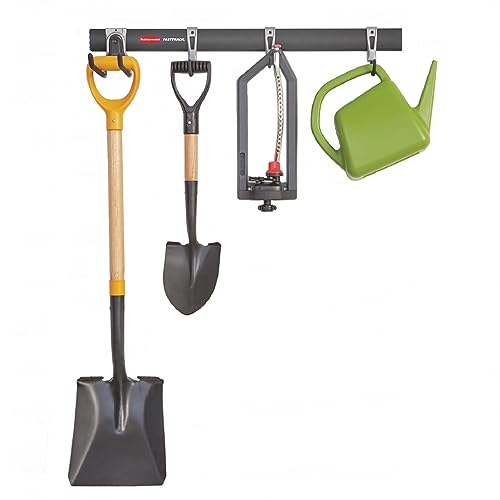 FastTrack Garage Storage Utility Hooks 5 Piece Black All in One Rail Hook Kit and Tool Organizer Heavy Duty for Home