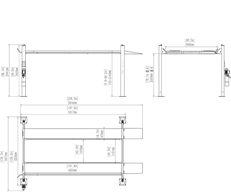 11 000 lbs Four Post Parking Lift