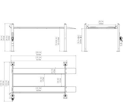 11 000 lbs Four Post Parking Lift