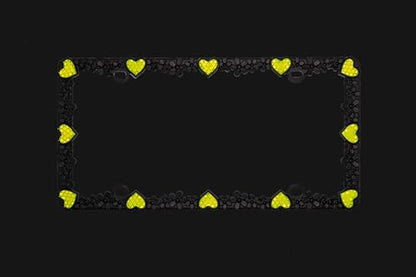 3D Daisy Heart License Plate Frame from Pure Zinc Alloy Metal Perfect Plate Holder