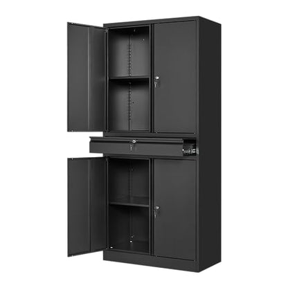 Metal Garage Storage Cabinet with Locking Doors and Adjustable Shelves