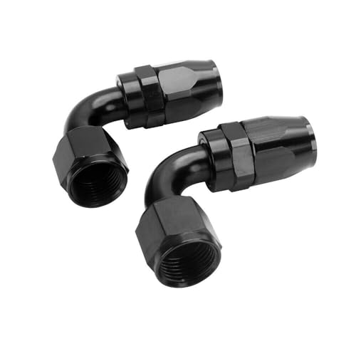 Swivel 6AN Fitting 90 Degree For CPE Braided Hose End Black 2Pcs (2 Count)