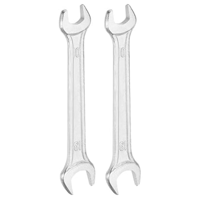 2pcs Double Open End Wrench 10mm x 13mm Metric 15 Degree Offset Angle Small Flat Head Wrench Galvanizing Open Ended Spanner for Automotive Repair Furniture Assembly (2 Count)
