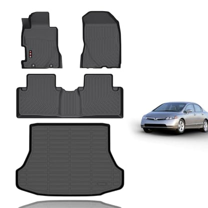 Floor Mats & Cargo Liner for 2006 2007 2008 2009 2010 2011 Honda Civic 8th Gen Civic Si Sedan