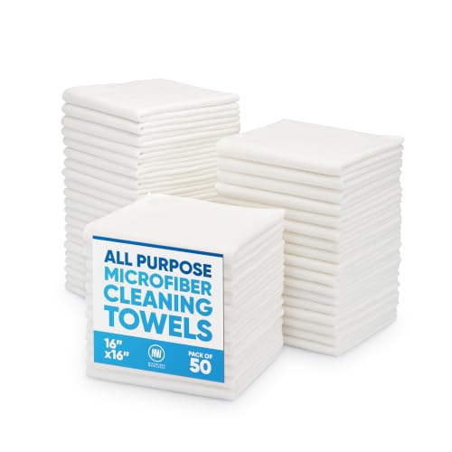 White Microfiber Cleaning Cloths (50 Count)