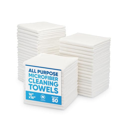 White Microfiber Cleaning Cloths (50 Count)