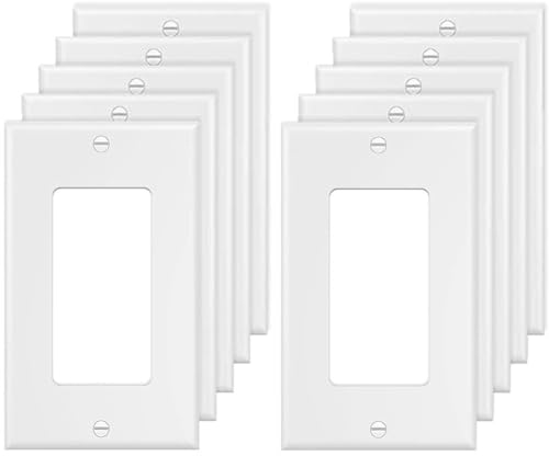 1 Gang Switch Outlet Wall Plate Cover Single Decorator Electrical Faceplate for Light Switch (10 Count)