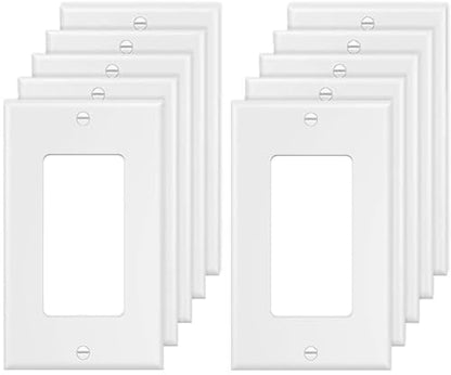 1 Gang Switch Outlet Wall Plate Cover Single Decorator Electrical Faceplate for Light Switch (10 Count)