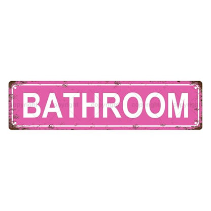 BATHROOM SPACE Metal Tin Street Sign Bar Cafe Garage Cave Home Room Wall Bathroom Farmhouse Garden Porch Patio Decor