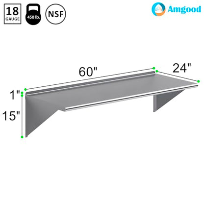 24 in. x 60 in. Stainless Steel Wall Mount Shelf