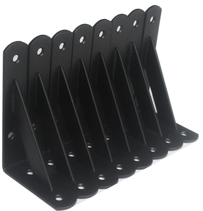 8 Pack L5 x H 3" Black Heavy Duty Shelf Brackets with Screws Metal Shelf Brackets Shelf Support Angle Brackets for Shelves L Brackets Heavy Duty Floating Shelf (8 Count)