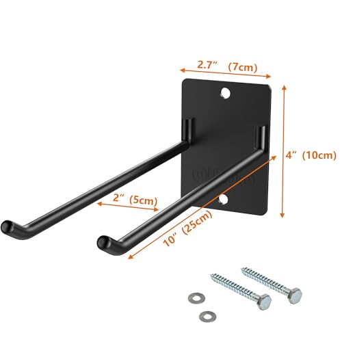 4 Pack Solid Steel Garage Wall Hooks for Tools