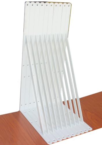 8 Pack L24 x H 12" White Heavy Duty Shelf Brackets with Screws Metal Shelf Brackets Shelf Support Angle Brackets for Shelves L Brackets Heavy Duty Floating Shelf