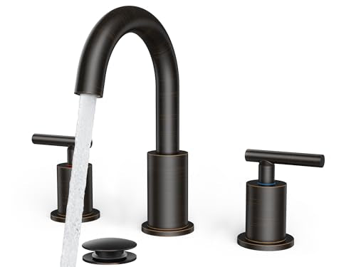 Bathroom Sink Faucet 3 Hole Oil Rubbed Bronze 8 Inch Widespread