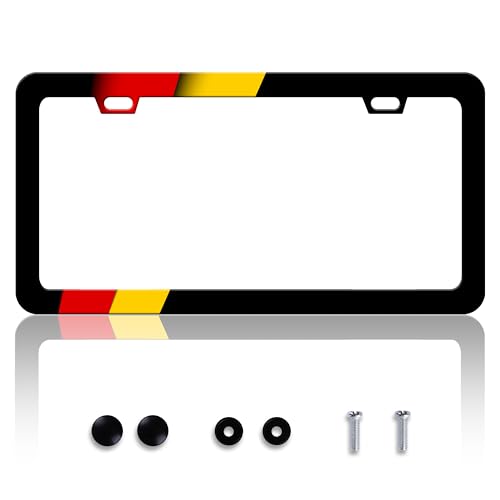 German Flag License Plate Frame Germany Stainless Steel 6x12 Inch 2