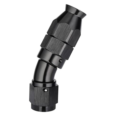 4AN 30 Degree PTFE One Piece Full Flow End Hose Fitting Aluminum Black