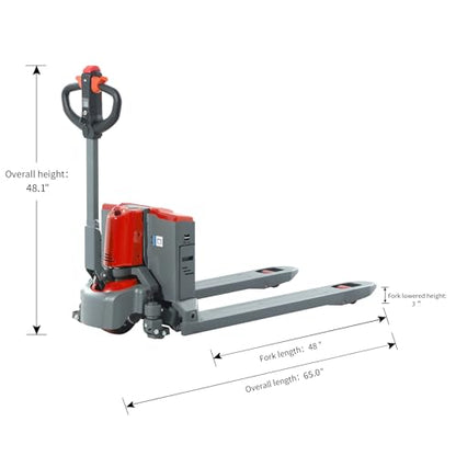 Tory Carrier Full Electric Power Pallet Jack Truck 4400lb Cap. 48" x 27" Fork Size