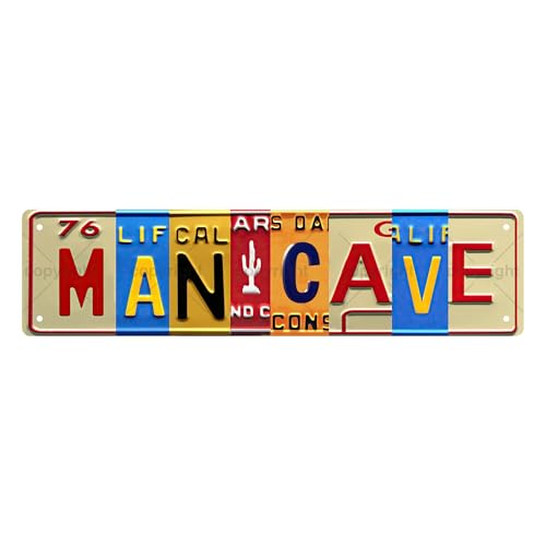 MAN CAVE SPACE Metal Tin Street Sign Bar Cafe Garage Cave Home Room Wall Bathroom Farmhouse Garden Porch Patio Decor