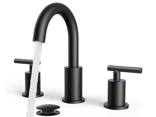 Bathroom Sink Faucet 3 Hole Brushed Gold 8 Inch Widespread
