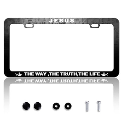 Jesus The Way The Truth The Life License Plate Frame Stainless Steel 2