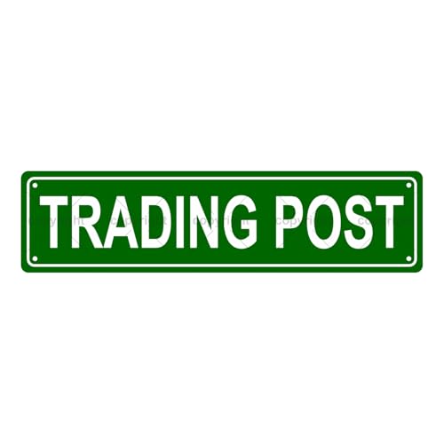 TRADING POST SPACE Metal Tin Street Sign Bar Cafe Garage Cave Home Room Wall Bathroom Farmhouse Garden Porch Patio Decor