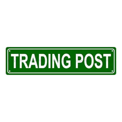 TRADING POST SPACE Metal Tin Street Sign Bar Cafe Garage Cave Home Room Wall Bathroom Farmhouse Garden Porch Patio Decor