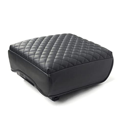 F150(2021-2025) Center Console Cover, Thick Armrest Cushion, Funda para consola de coche, Car Interior, Vegan Leather, Armrest Protector (2021~2025, Full Cover Black), F150 Accessories