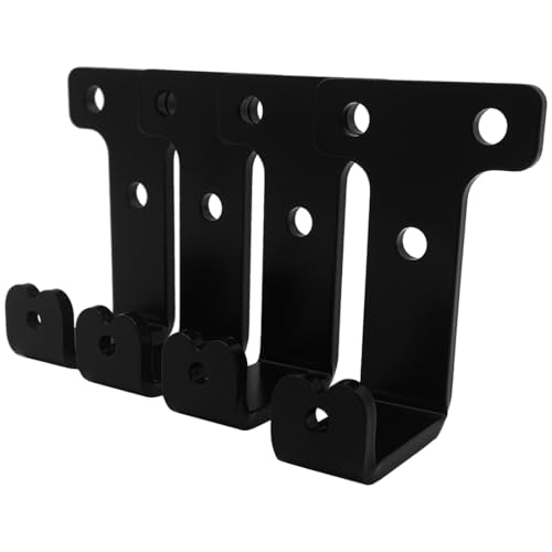 4 PCS black heavy duty metal flat j hooks for hanging 180 lbs (4 Count)