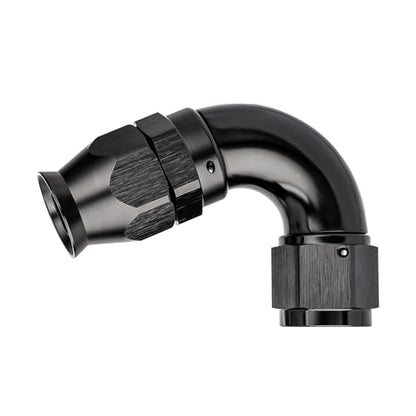 8AN 120 Degree PTFE One Piece Full Flow End Hose Fitting Aluminum Black