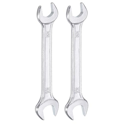 2pcs Double Open End Wrench 12mm x 13mm Metric 15 Degree Offset Angle Small Flat Head Wrench Galvanizing Open Ended Spanner for Automotive Repair Furniture Assembly (2 Count)