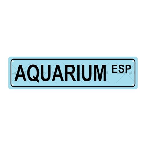 AQUARIUM ESP SPACE Metal Tin Street Sign Bar Cafe Garage Cave Home Room Wall Bathroom Farmhouse Garden Porch Patio Decor