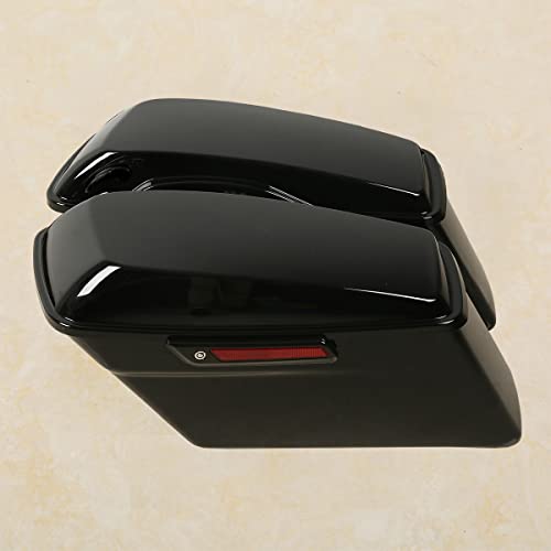 Vivid Black Hard Saddlebags with Black Latch Keys Liners Fit for Harley Touring Road King Street Glide Electra Ultra Classic 2014
