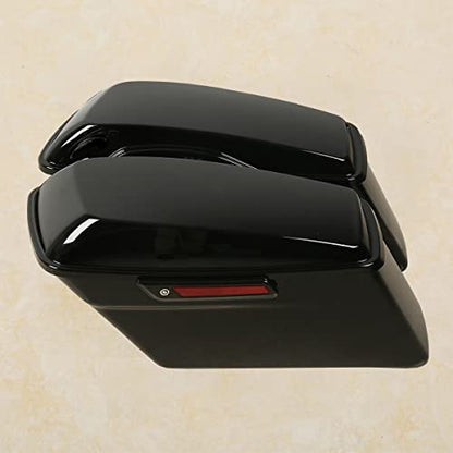 Vivid Black Hard Saddlebags with Black Latch Keys Liners Fit for Harley Touring Road King Street Glide Electra Ultra Classic 2014
