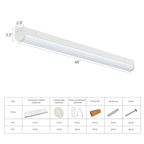 4FT LED Linear Strip Light 4Pack (4 Count)