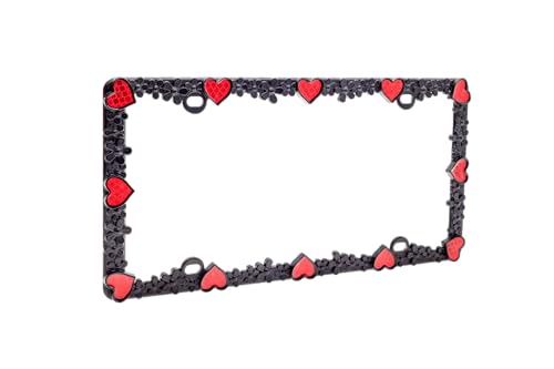 3D Daisy Heart License Plate Frame from Pure Zinc Alloy Metal Perfect Plate Holder