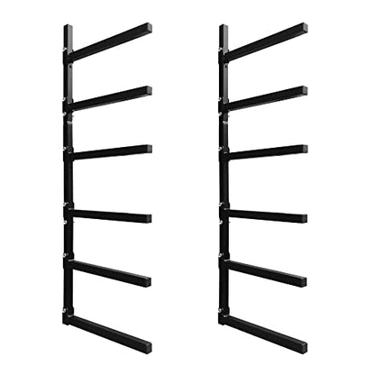 6 Level Foldable Lumber Storage Rack Collapsible Wall Mount