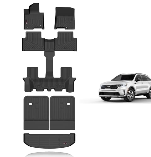 Floor Mats & Cargo Liner & Backrest Mats for 2021 2022 2023 2024 2025 2026 Kia Sorento Hybrid