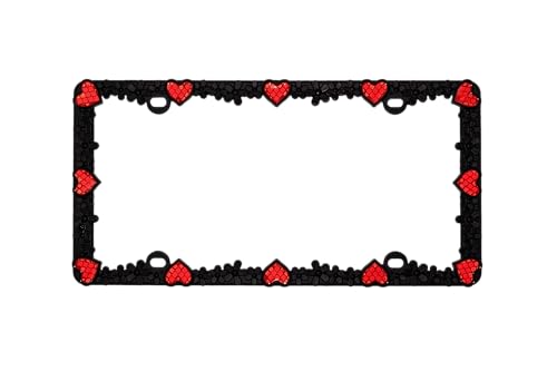 3D Daisy Heart License Plate Frame from Pure Zinc Alloy Metal Perfect Plate Holder