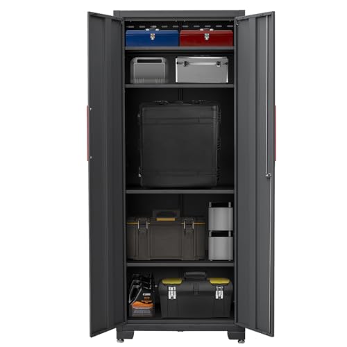 75 inch Metal Garage Storage Cabinet with 4 Adjustable Shelves