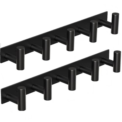 Coat Rack Wall Mounted with 5 Hooks (2 Count)