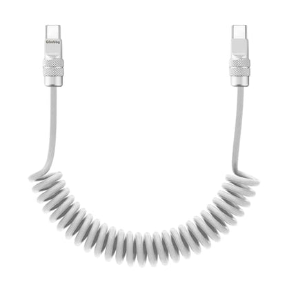 USB C to C 240W Braided Coiled Charging Cable